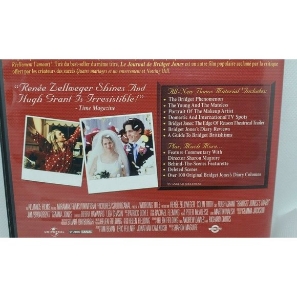 Bridget Jones Diary DVD 2001 Widescreen Renee Zellweger Hugh Grant No Scratches - Picture 9 of 10